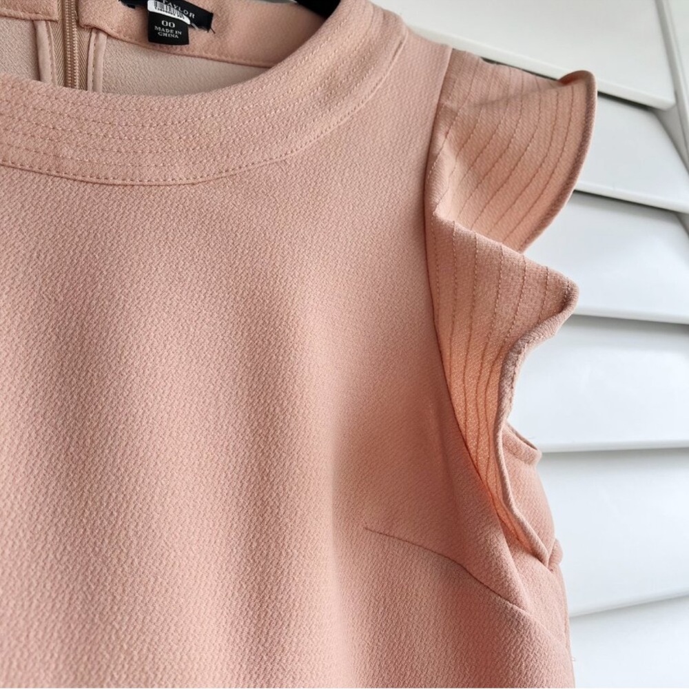 Ann Taylor Flutter Short Sleeve Peach Pink Cocktail Casual Dress - Picture 4 of 12